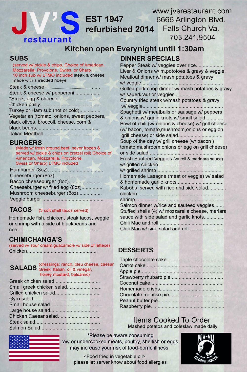 menu