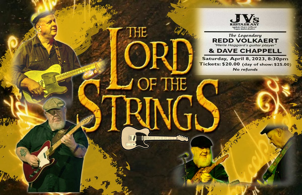 THE LORD OF THE STRINGS RETURN!!!! TICKETS ON SALE NOW! JVs Restaurant